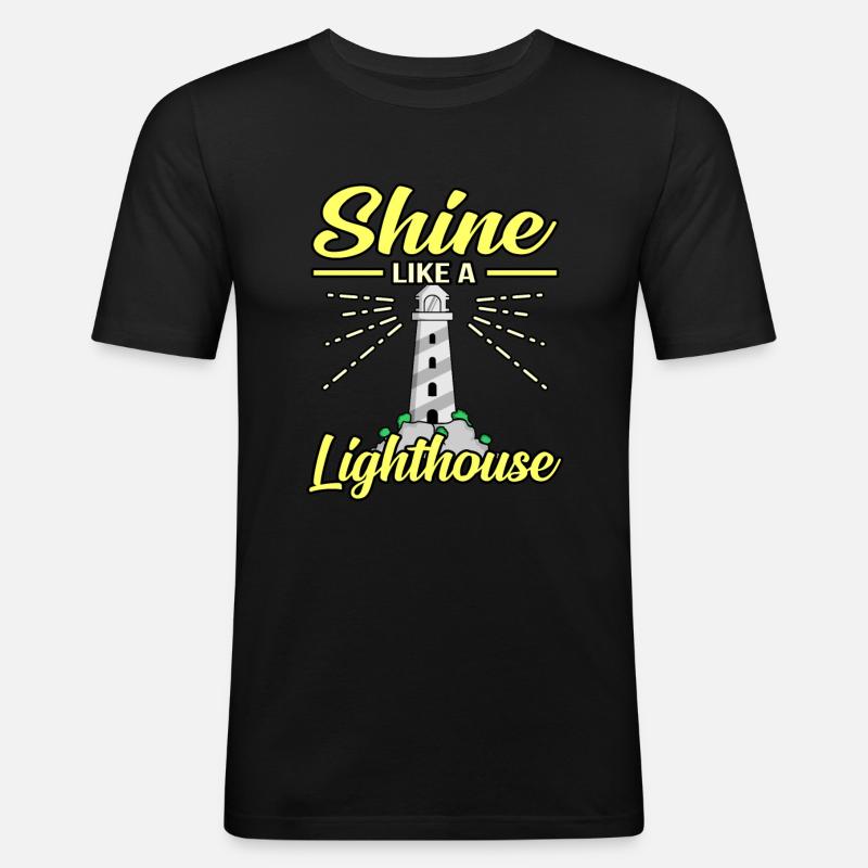 Leuchtturm - Männer Slim Fit T-Shirt - Schwarz