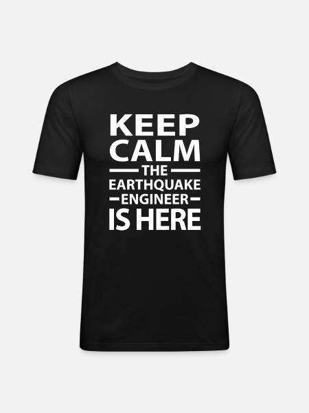 Erdbeben - Männer Slim Fit T-Shirt - Schwarz