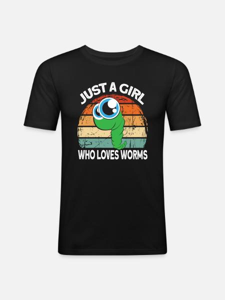 Compost Worms Gift - Men's Slim Fit T-Shirt - black