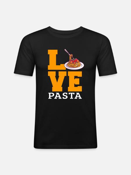 Love Pasta - Men's Slim Fit T-Shirt - black