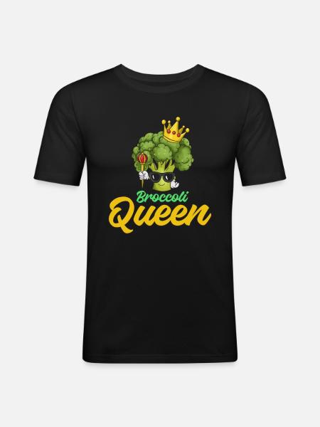 Broccoli Queen - Men's Slim Fit T-Shirt - black