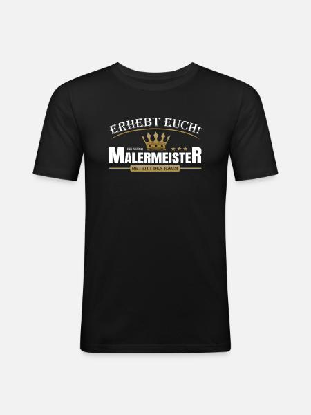 Malermeister - Männer Slim Fit T-Shirt - Schwarz