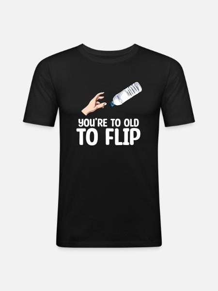 Water Bottle Flipping Bottle Turning - Men's Slim Fit T-Shirt - black