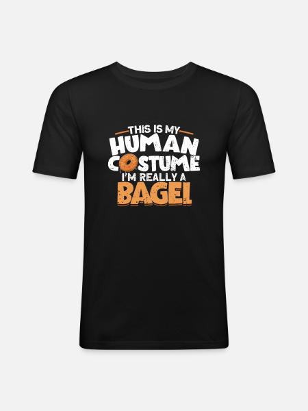 Bagel Gift Funny - Men's Slim Fit T-Shirt - black