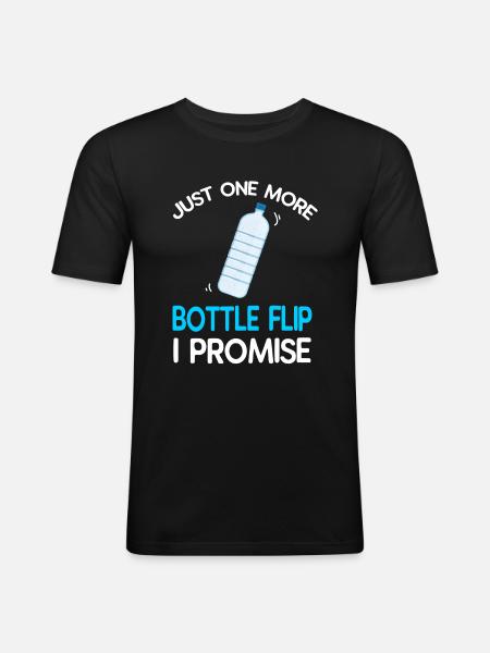 Water Bottel Flipping Gift Bottle - Men's Slim Fit T-Shirt - black