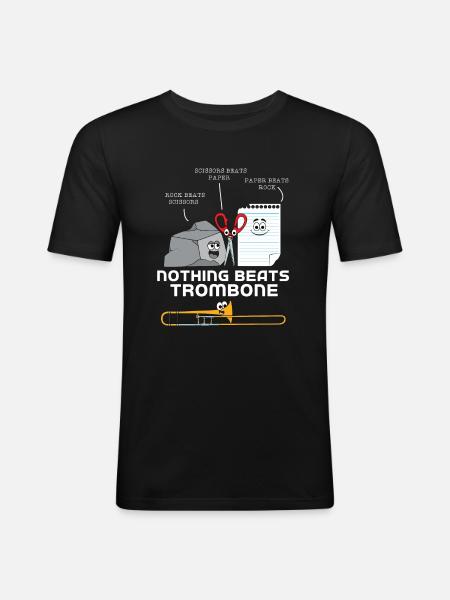 Trombone - Men's Slim Fit T-Shirt - black