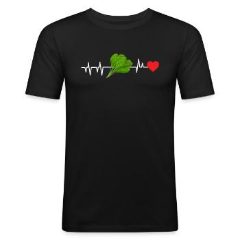 Spinach - Men's Slim Fit T-Shirt - black - Front - Nik (191cm)