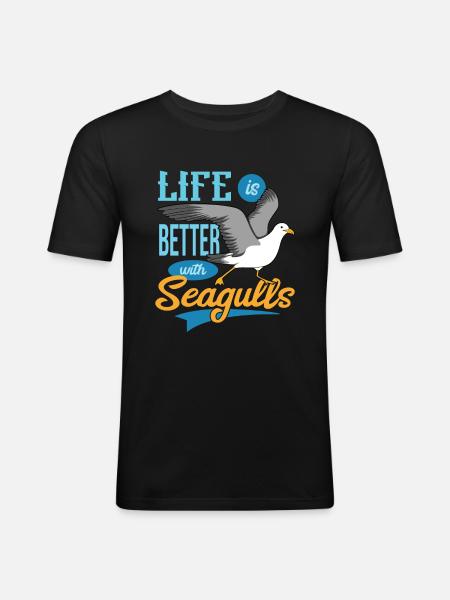 Seagull - Men's Slim Fit T-Shirt - black