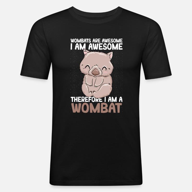 Wombat - Männer Slim Fit T-Shirt - Schwarz