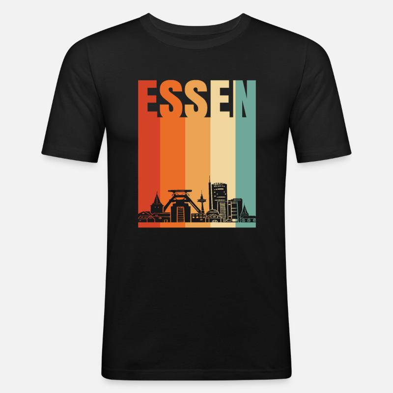 Essen - Männer Slim Fit T-Shirt - Schwarz