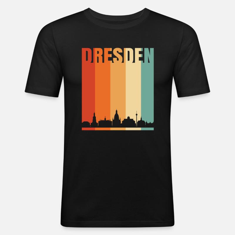 Dresden - Männer Slim Fit T-Shirt - Schwarz