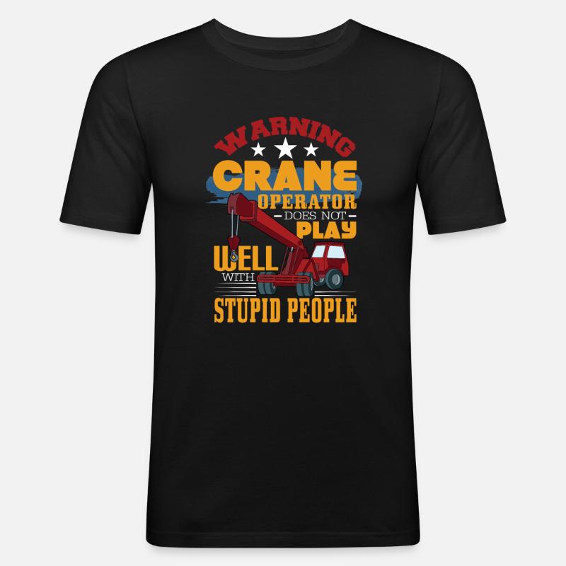 Kranführer Kran Geschenk - Männer Slim Fit T-Shirt - Schwarz