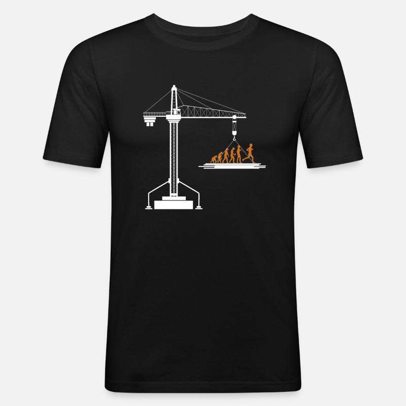 Kranführer Kran Geschenk - Männer Slim Fit T-Shirt - Schwarz