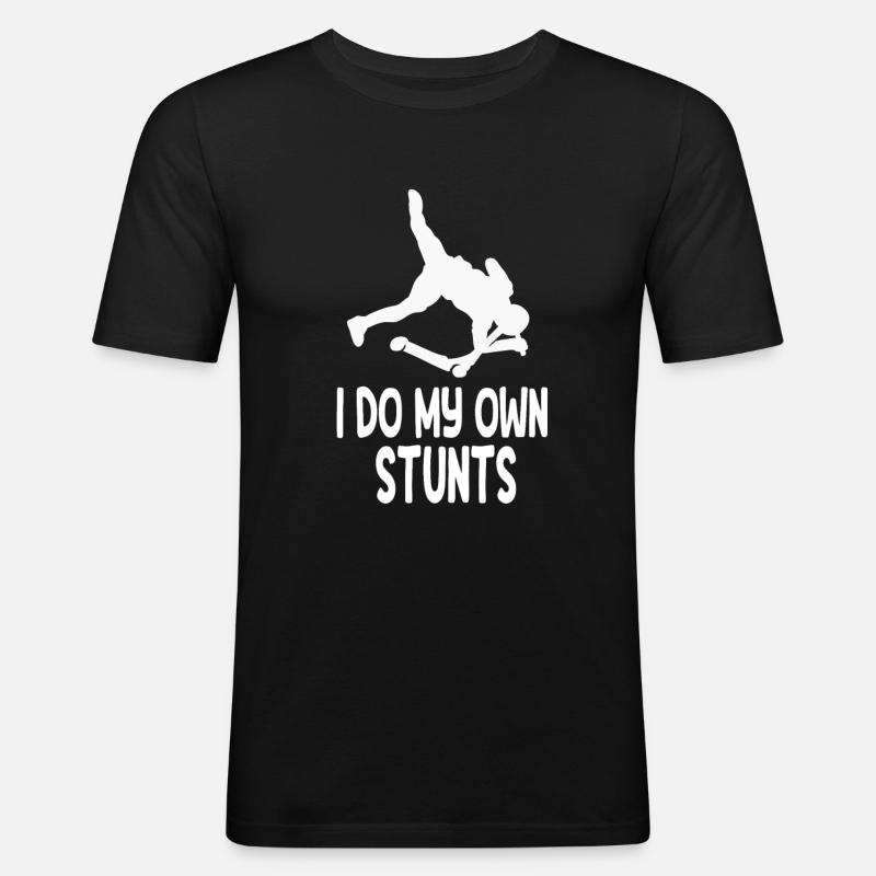 Scooter Roller Tretroller Geschenk - Männer Slim Fit T-Shirt - Schwarz