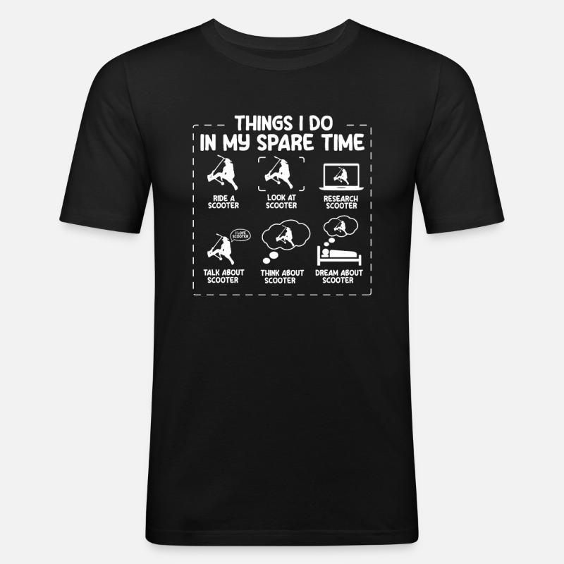 Scooter Roller Tretroller Geschenk - Männer Slim Fit T-Shirt - Schwarz