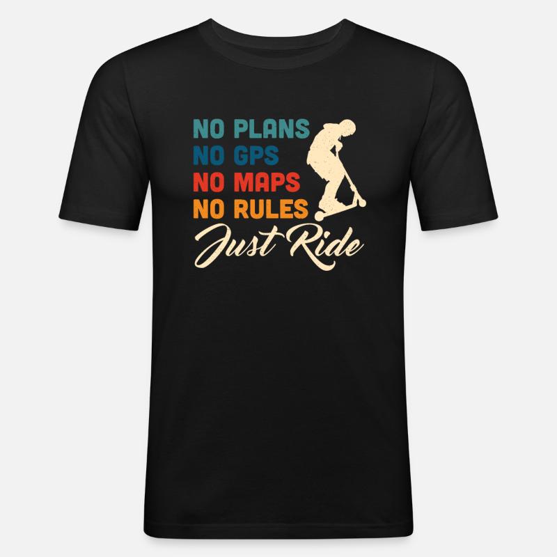 Scooter Roller Tretroller Geschenk - Männer Slim Fit T-Shirt - Schwarz