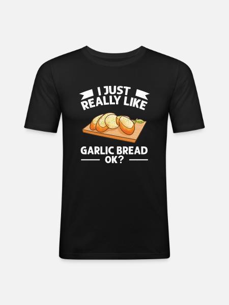 Garlic Garlic Bread Food Gift - Men's Slim Fit T-Shirt - black