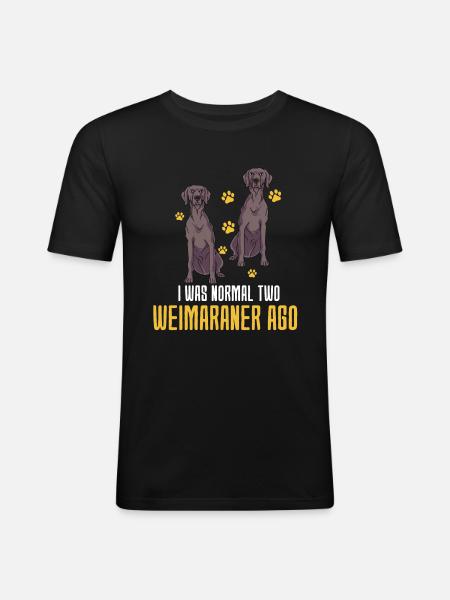 Weimaraner - T-shirt près du corps Homme - noir