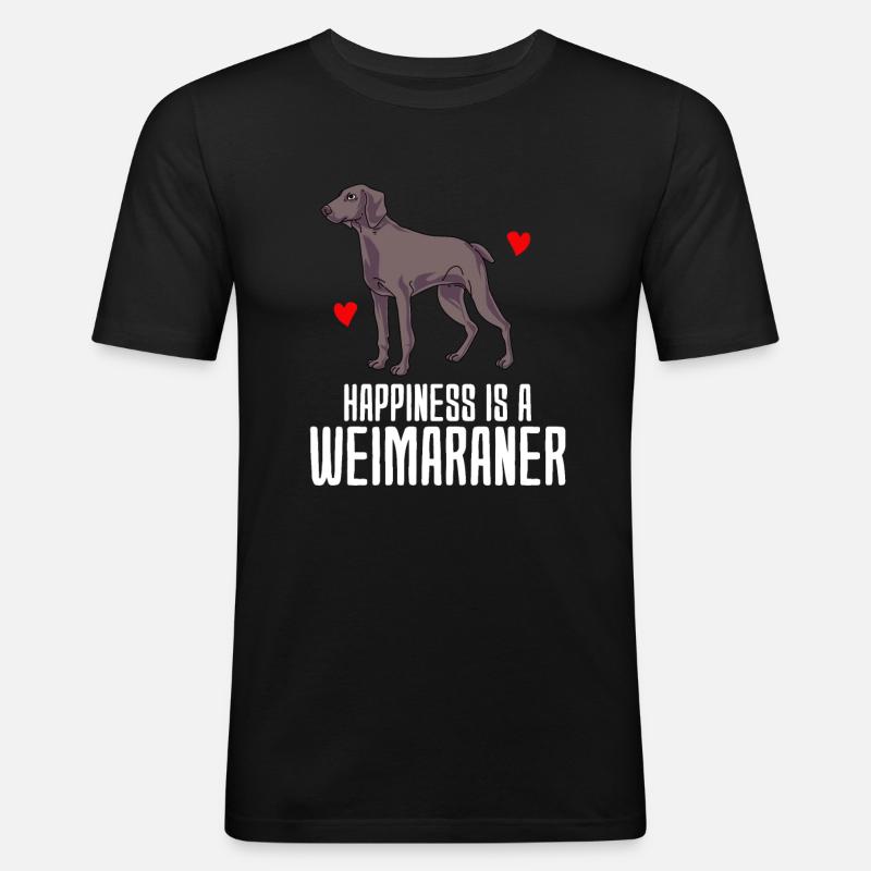 Weimaraner - Männer Slim Fit T-Shirt - Schwarz