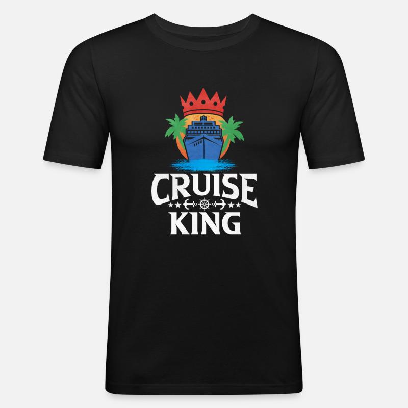 Kreuzfahrt - Männer Slim Fit T-Shirt - Schwarz