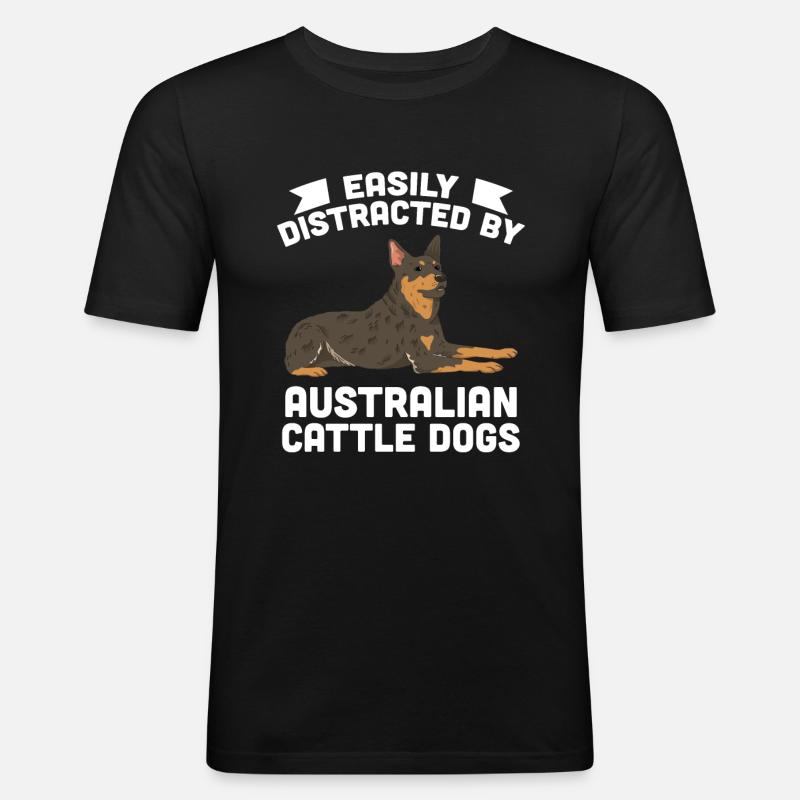 Australian Cattle Dog - Männer Slim Fit T-Shirt - Schwarz
