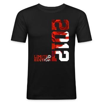 14. GEBURTSTAG 14 JAHRE LIMITED EDITION 2012 - Männer Slim Fit T-Shirt - Schwarz - Vorne - Nik (191cm)