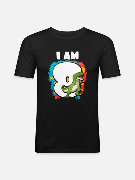 8th birthday - Men's Slim Fit T-Shirt - black