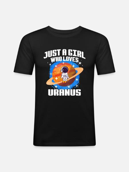 Girl Uranus Gift - Men's Slim Fit T-Shirt - black