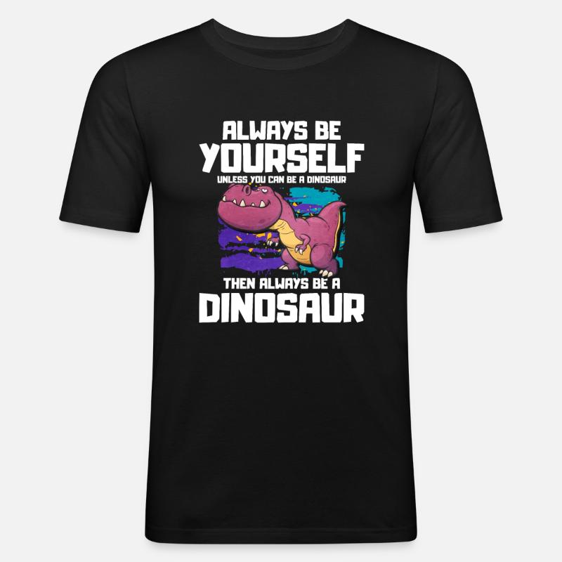 T-Rex - Männer Slim Fit T-Shirt - Schwarz