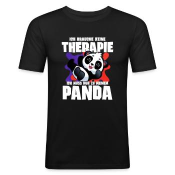 Ich Brauche Keine Therapie Ich Muss Nur Zu Meinem - Männer Slim Fit T-Shirt - Schwarz - Vorne - Nik (191cm)