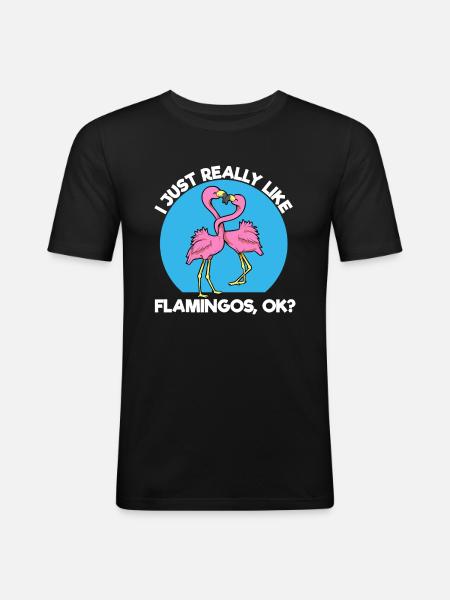 Flamingo Lustig Party Geschenk - Männer Slim Fit T-Shirt - Schwarz