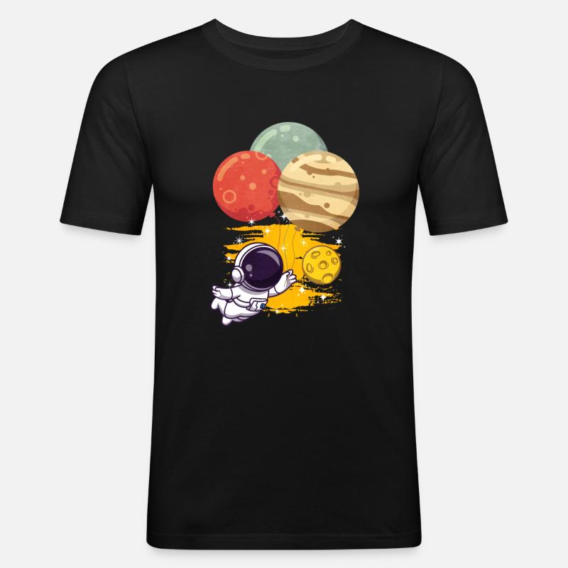 Jupiter - Männer Slim Fit T-Shirt - Schwarz