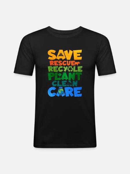 Recycling - Men's Slim Fit T-Shirt - black