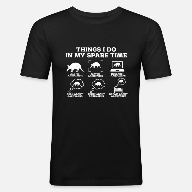 Erdferkel - Männer Slim Fit T-Shirt - Schwarz