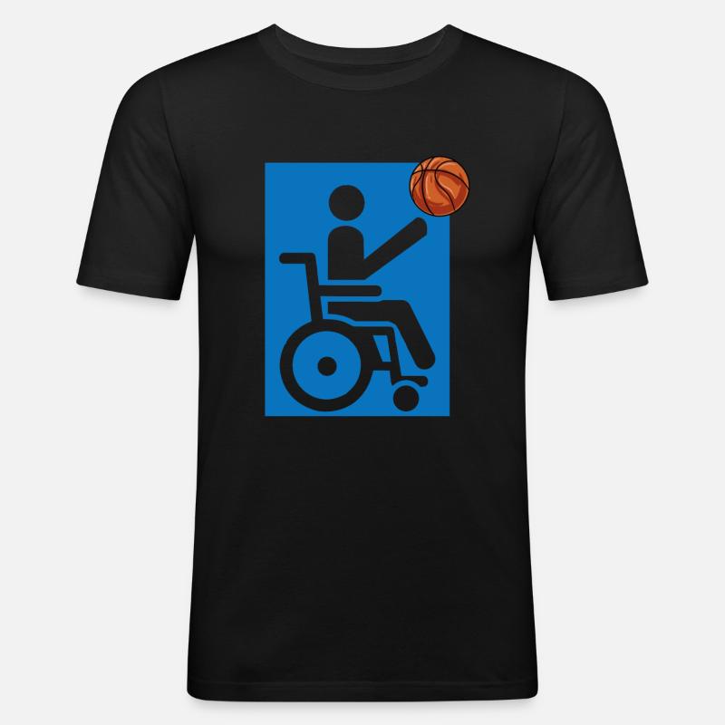 Rollstuhl - Männer Slim Fit T-Shirt - Schwarz