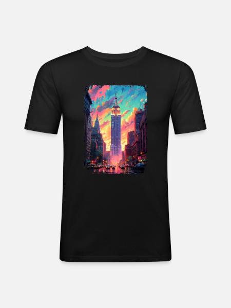 New York - Men's Slim Fit T-Shirt - black