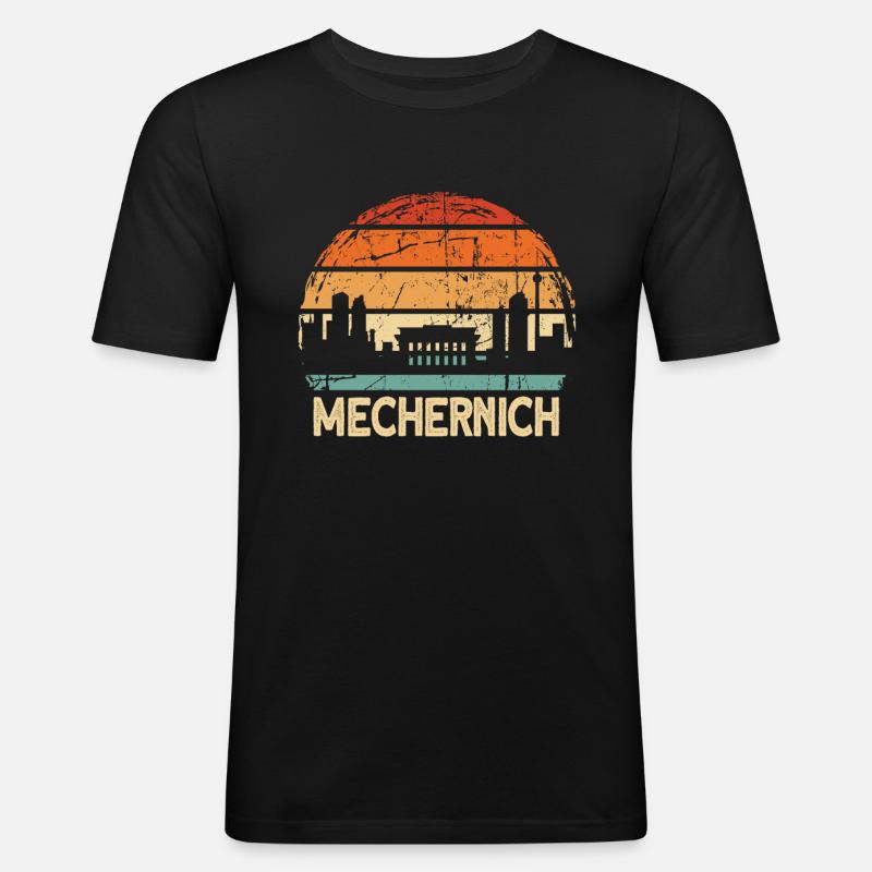 Mechernich - Männer Slim Fit T-Shirt - Schwarz