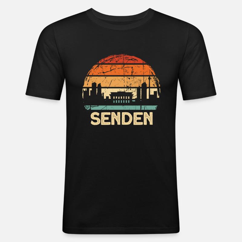 Senden - Männer Slim Fit T-Shirt - Schwarz
