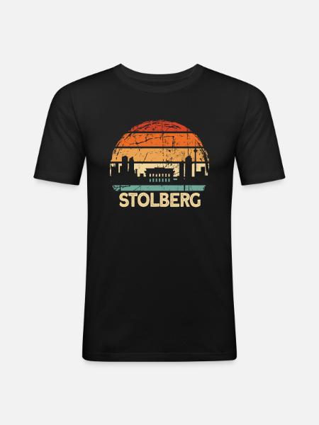 Stolberg - Männer Slim Fit T-Shirt - Schwarz
