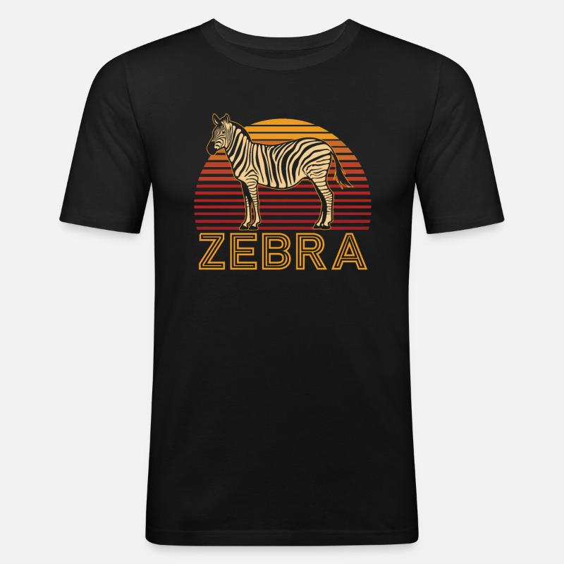Zebra - Männer Slim Fit T-Shirt - Schwarz