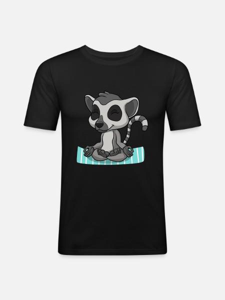 Yoga Lemur - Men's Slim Fit T-Shirt - black