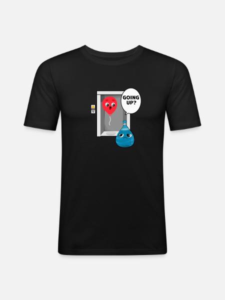 Balloon Elevator Saying - Men's Slim Fit T-Shirt - black
