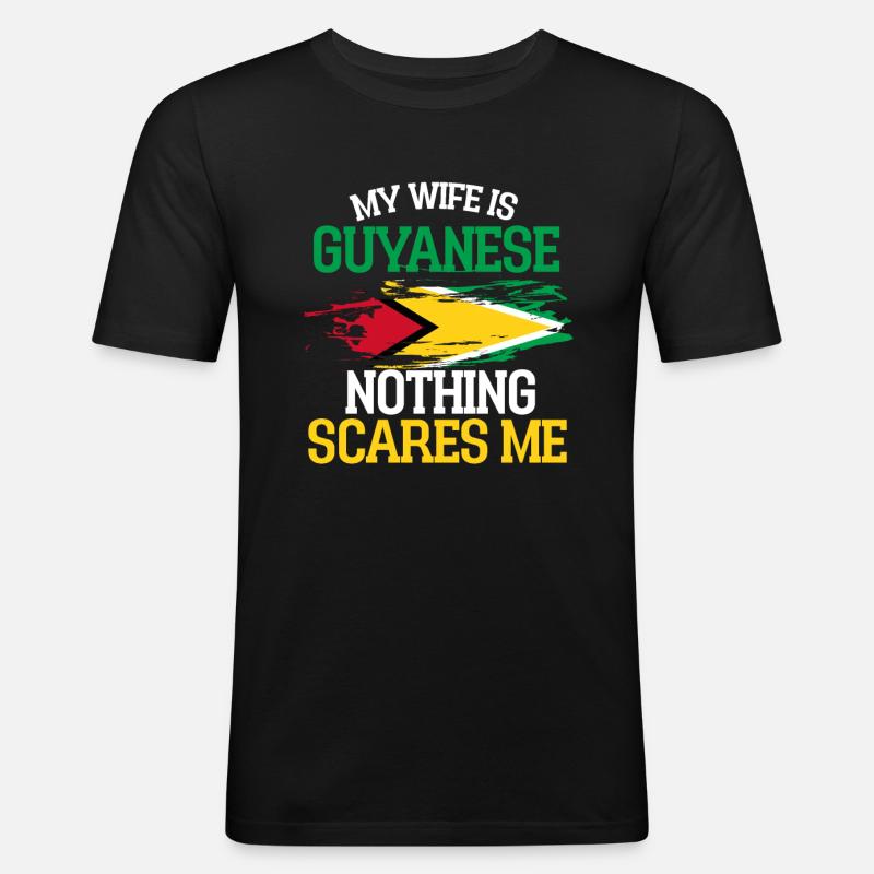 Guyana - Männer Slim Fit T-Shirt - Schwarz