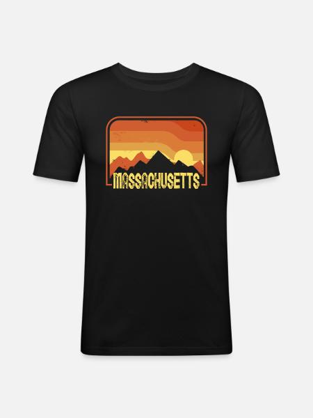 Massachusetts - T-shirt près du corps Homme - noir