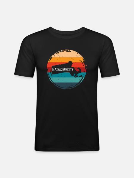 Massachusetts - Men's Slim Fit T-Shirt - black