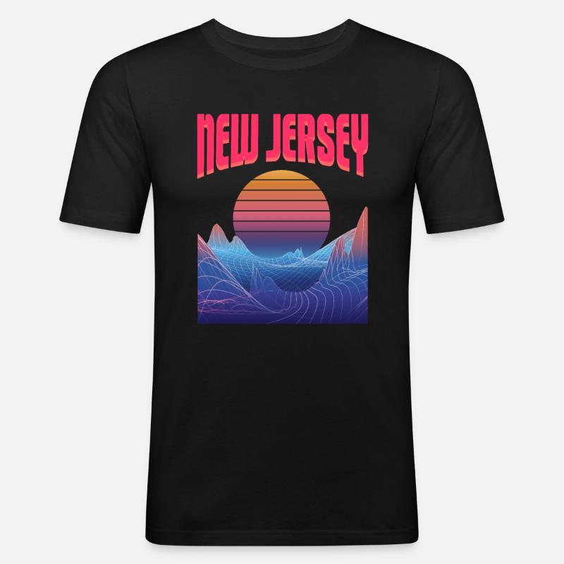 New Jersey - Männer Slim Fit T-Shirt - Schwarz