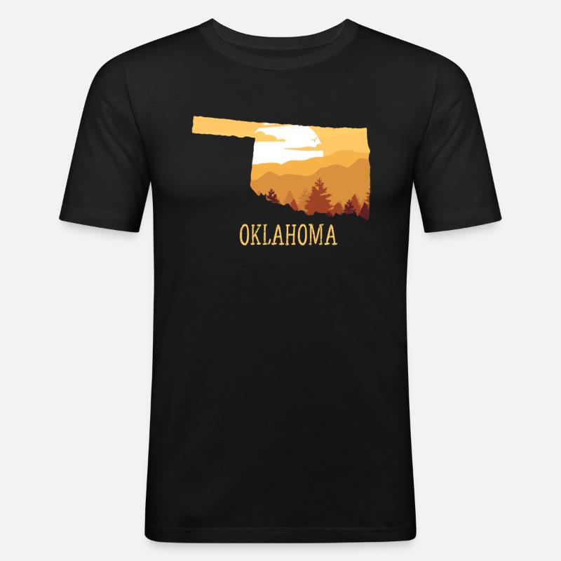 Oklahoma - Männer Slim Fit T-Shirt - Schwarz