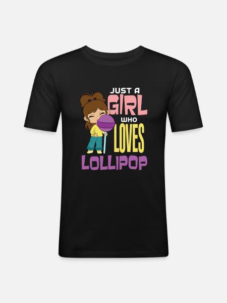 Lollipop Candy Gift - Men's Slim Fit T-Shirt - black