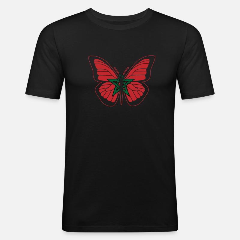 Marokko - Männer Slim Fit T-Shirt - Schwarz