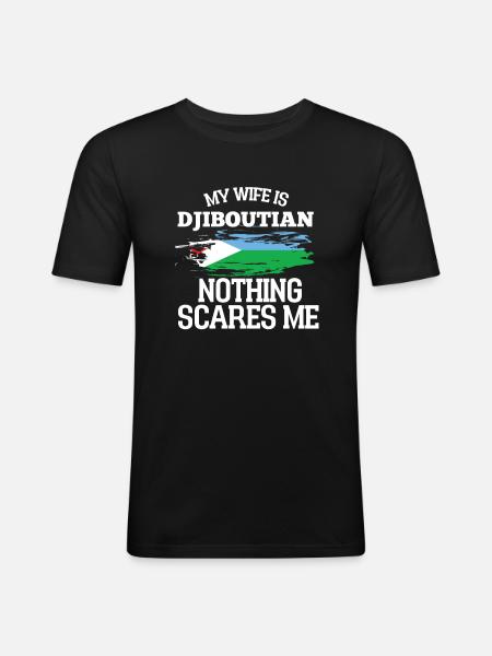 Dschibuti Ehefrau - Männer Slim Fit T-Shirt - Schwarz